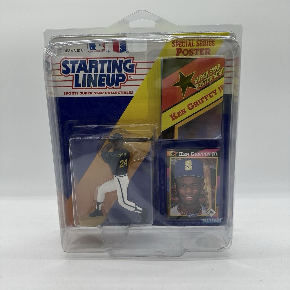 Kenner Starting Lineup Ken Griffey Jr MLB Mariners 1992 Figure Poster & Card SLU